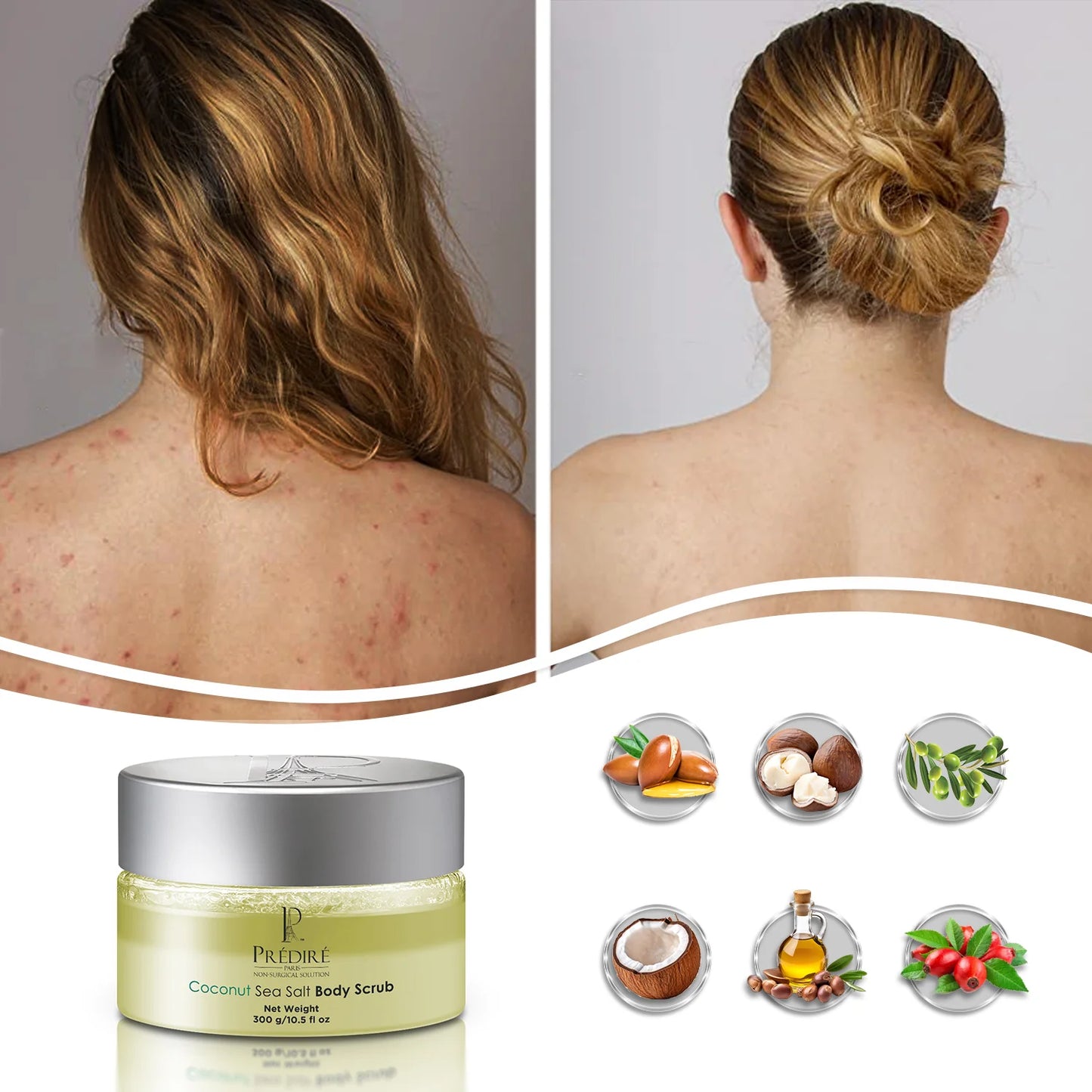 Piling za Telo sa Aromom Kokosa, Arganovim Uljem i Morskom Solju, 250ml